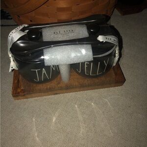 Rae Dunn Black and White Jam & Jelly Set
